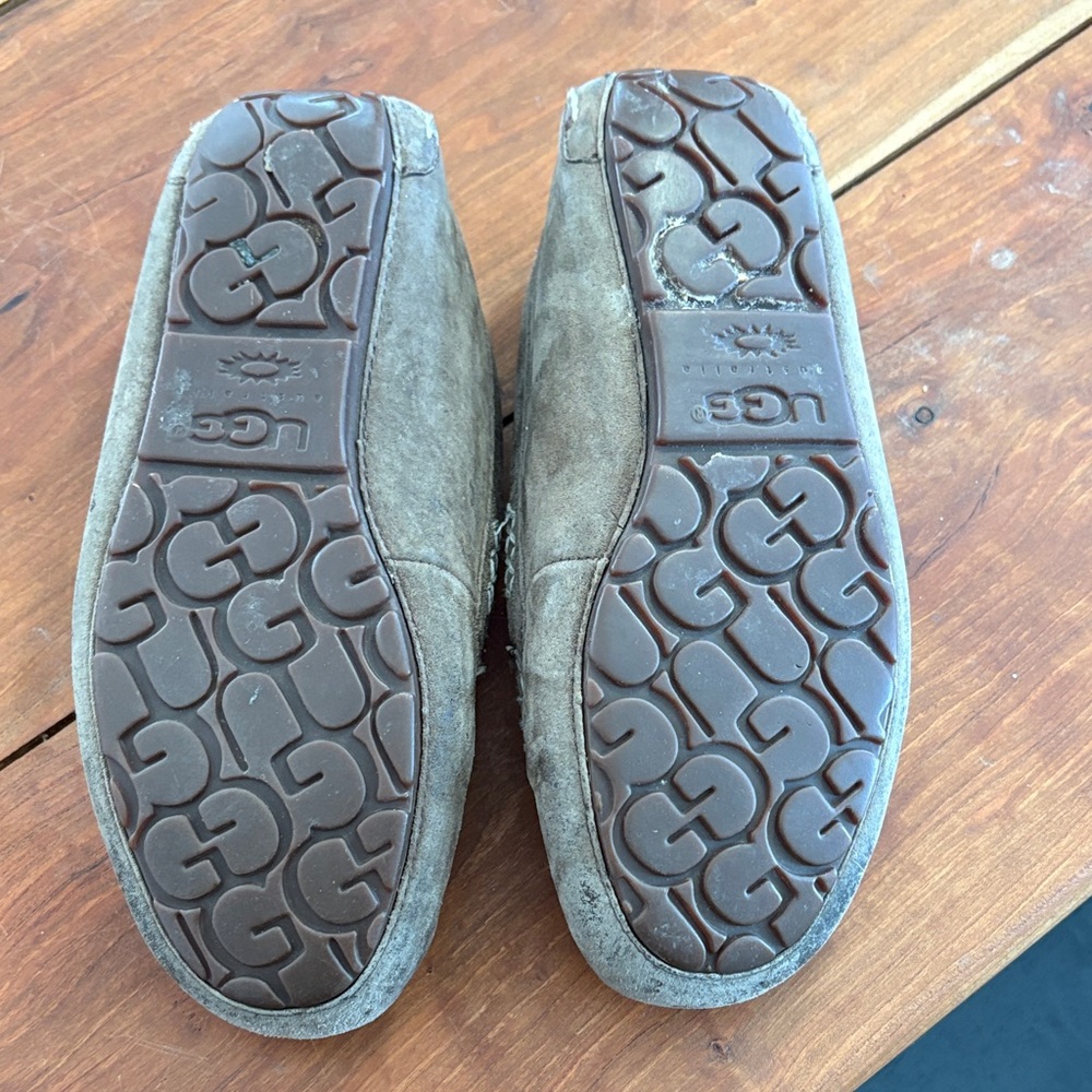 UGG Brown Suede Slippers 8 - Picture 2 of 12